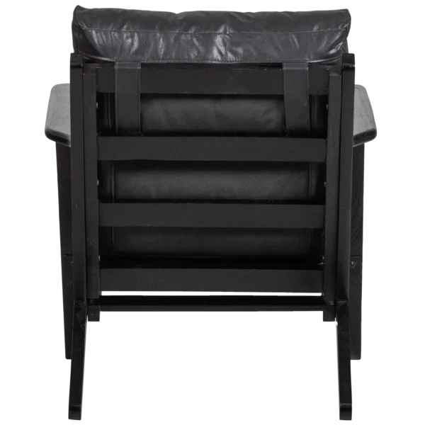 HOUSTON ARMCHAIR REAL LEATHER BLACK - Image 4