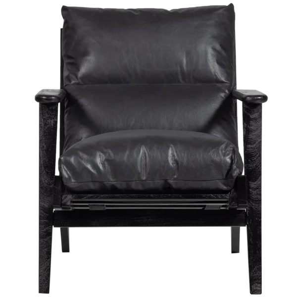 HOUSTON ARMCHAIR REAL LEATHER BLACK - Image 6