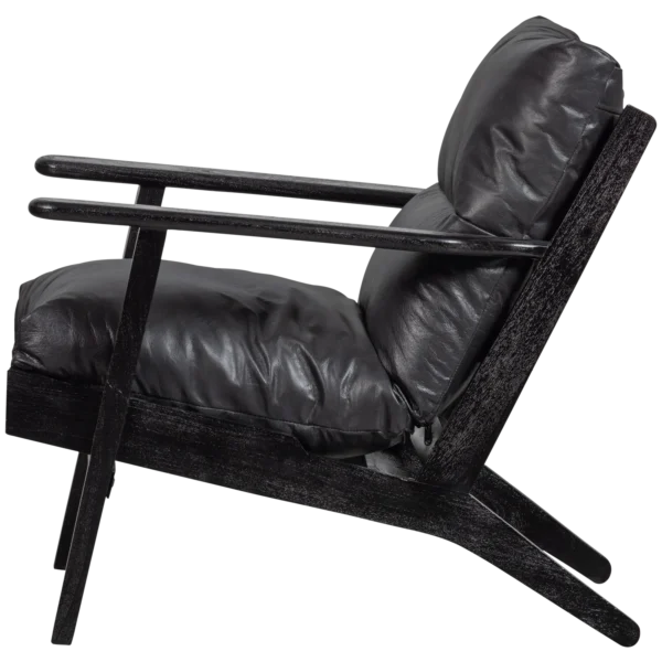 HOUSTON ARMCHAIR REAL LEATHER BLACK - Image 7