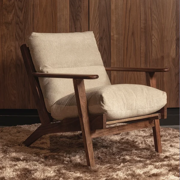 HOUSTON ARMCHAIR BOUCLÉ/WOOD NATURAL - Image 2