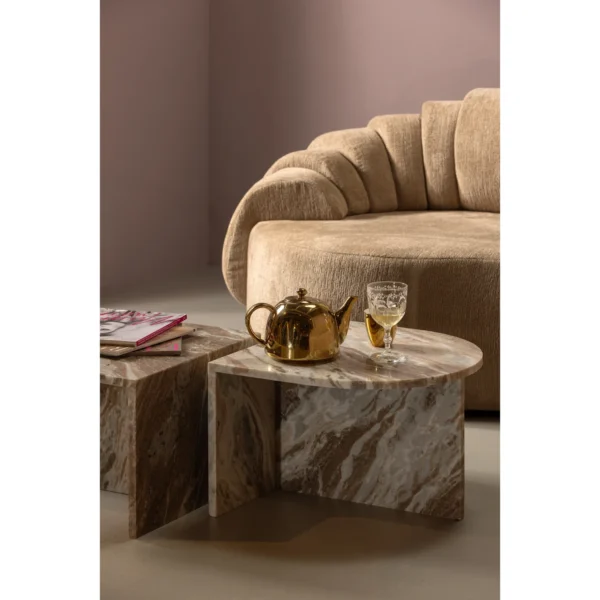 XHAIL OVAL SIDE TABLE MARBLE NATURAL - Image 3