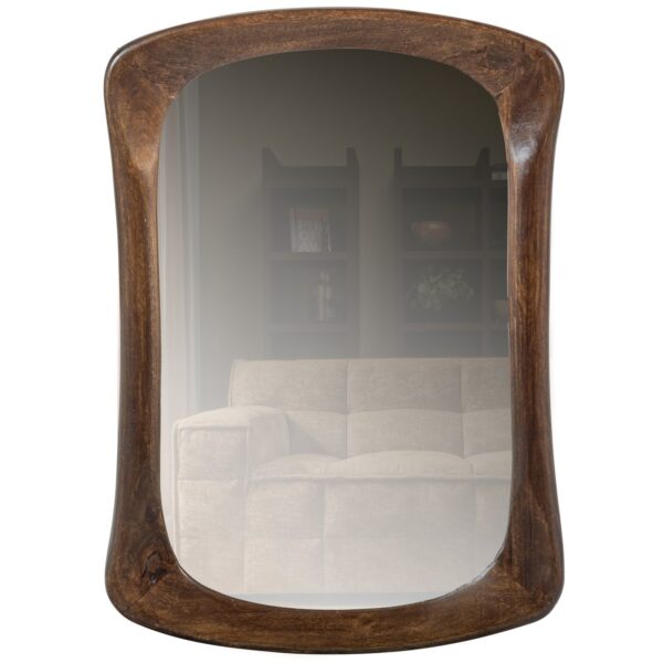 Glittering Mirror with wooden frame wallnut