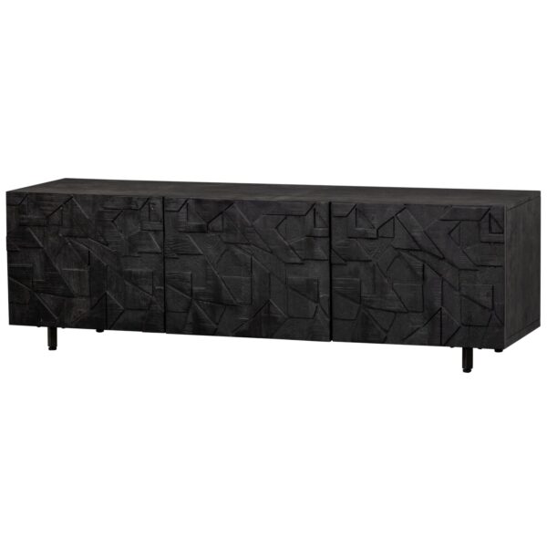 Counter tv unit mango wood black - Image 5