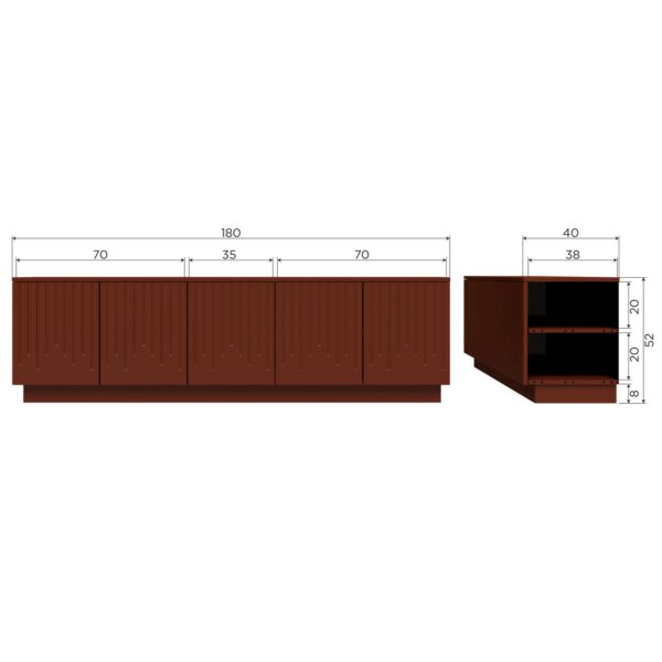 Pencil tv unit pine merlot gloss/pine mist - Image 3